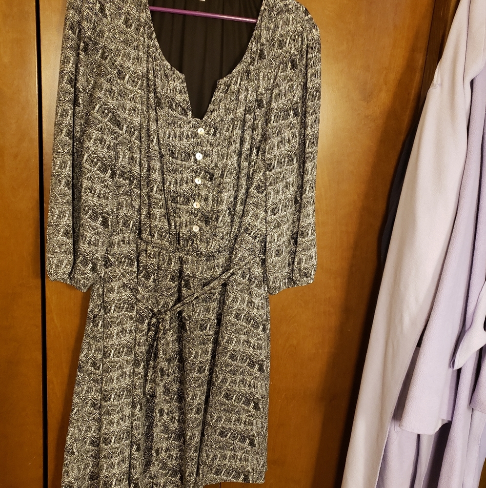 Polyester B&W dress